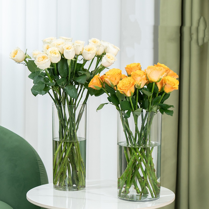 Centerpiece Vase Tall - Nuevo Florero Cilíndrico Transparente de Acrílico,