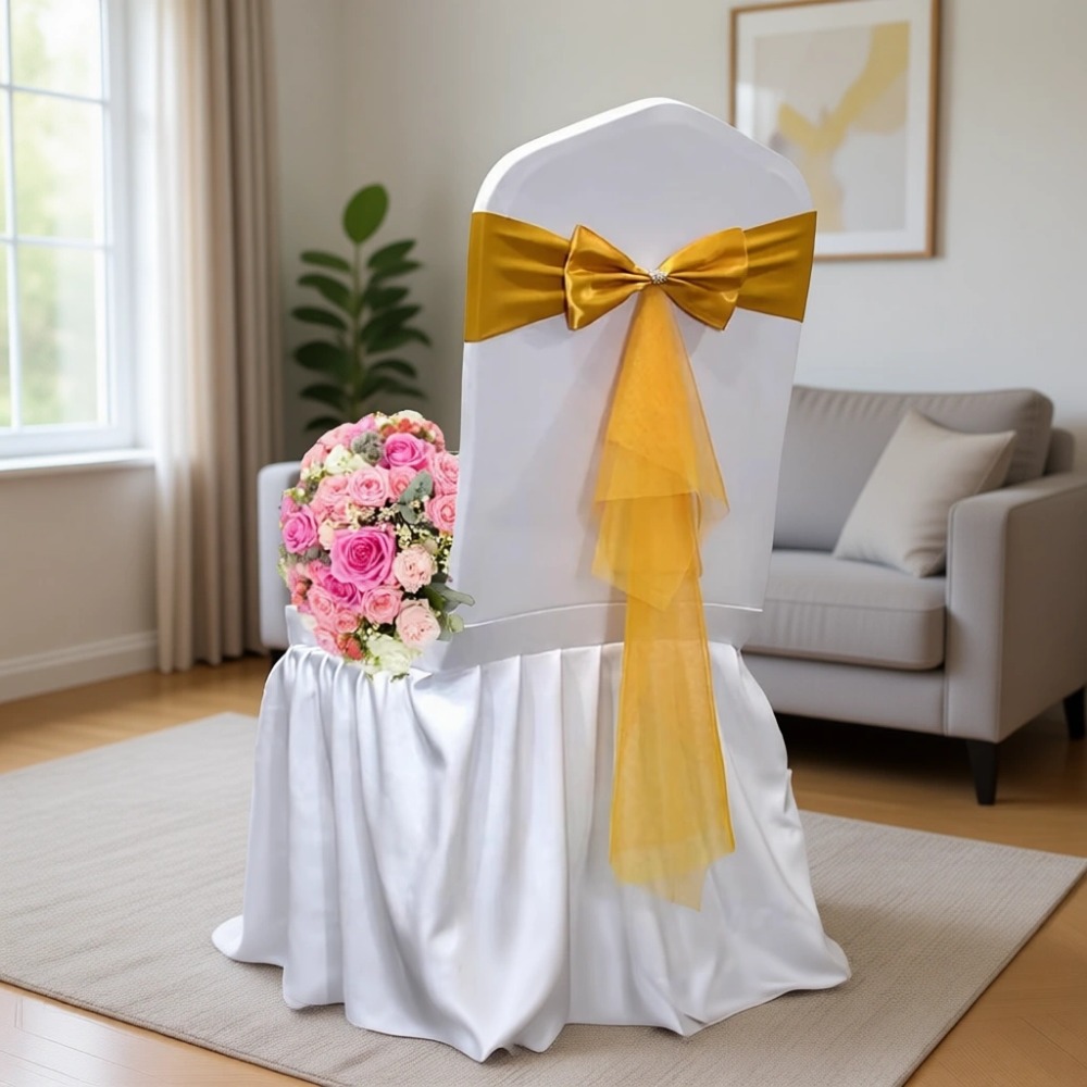 Chair Sash Organza - Lazos de Organza Elásticos para Sillas,