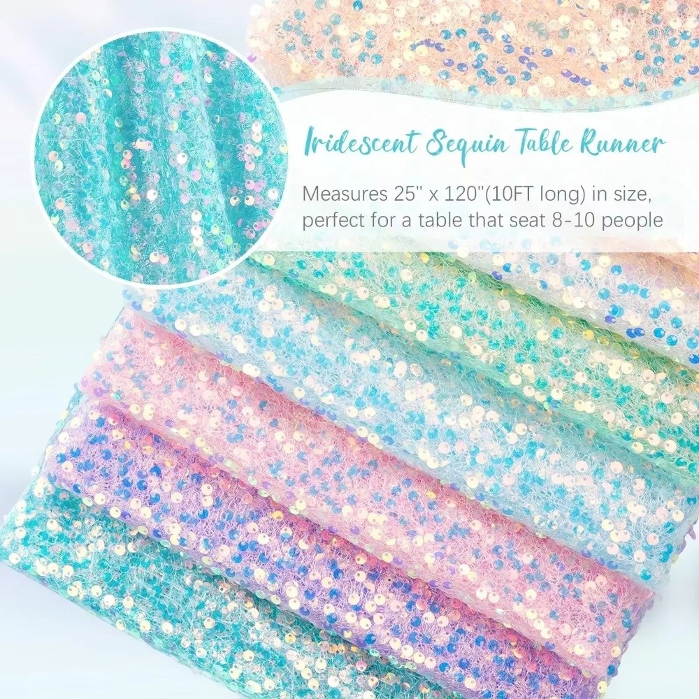 Table Runner Sequin - Caminos de Mesa Decorativos con Lentejuelas,