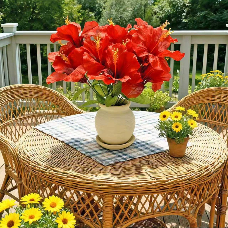 15 flores = 3 ramos de hibisco - Centerpiece Vase Tall reseña y precio