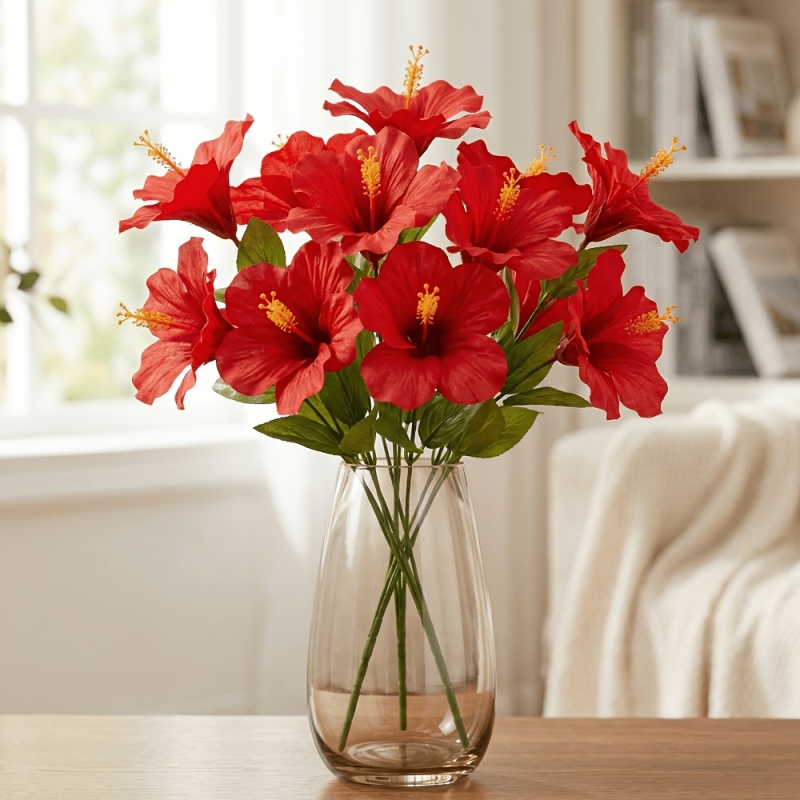 15 flores = 3 ramos de hibisco - Centerpiece Vase Tall reseña y precio