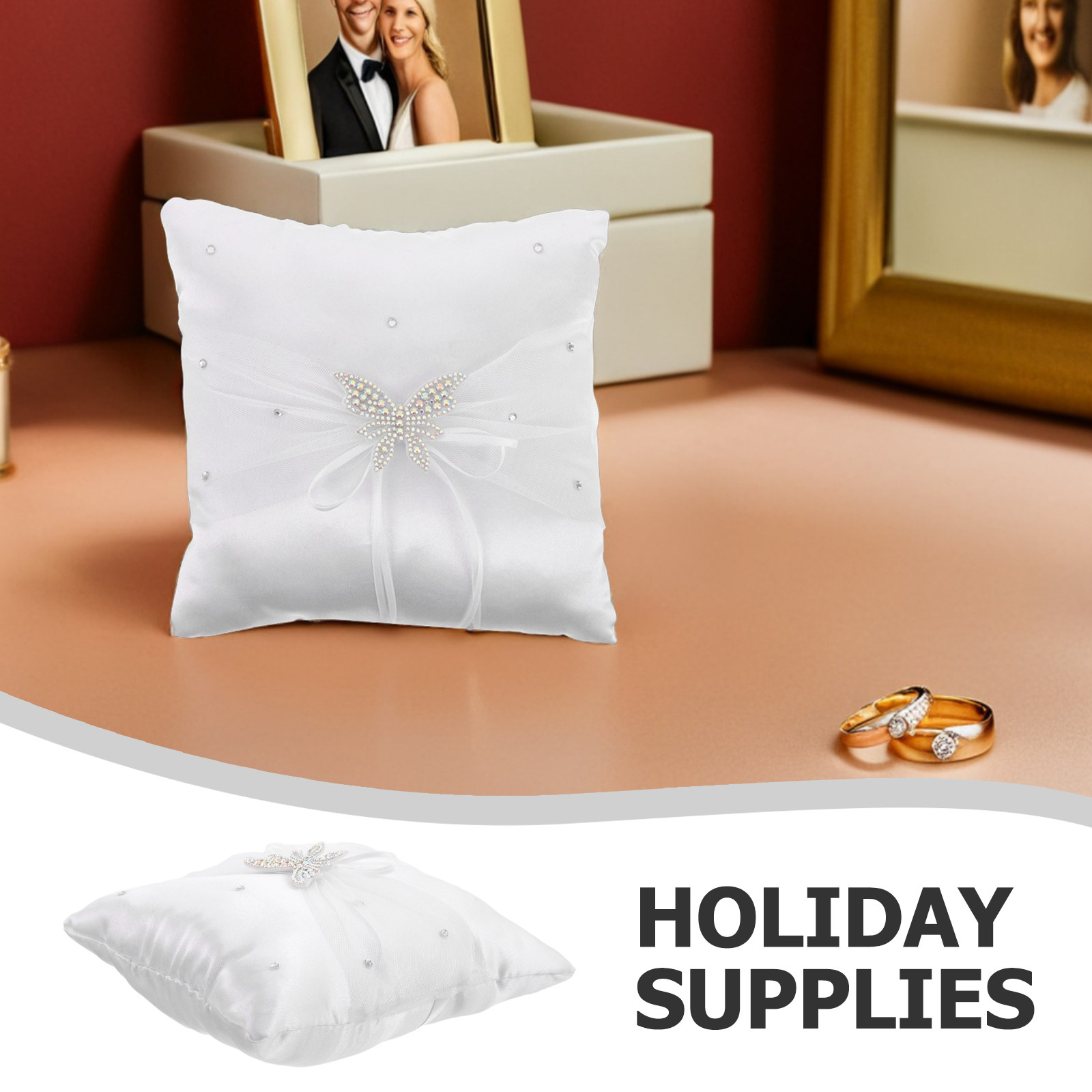 Almohada de anillos con forma  - Ring Bearer Pillow reseña y precio