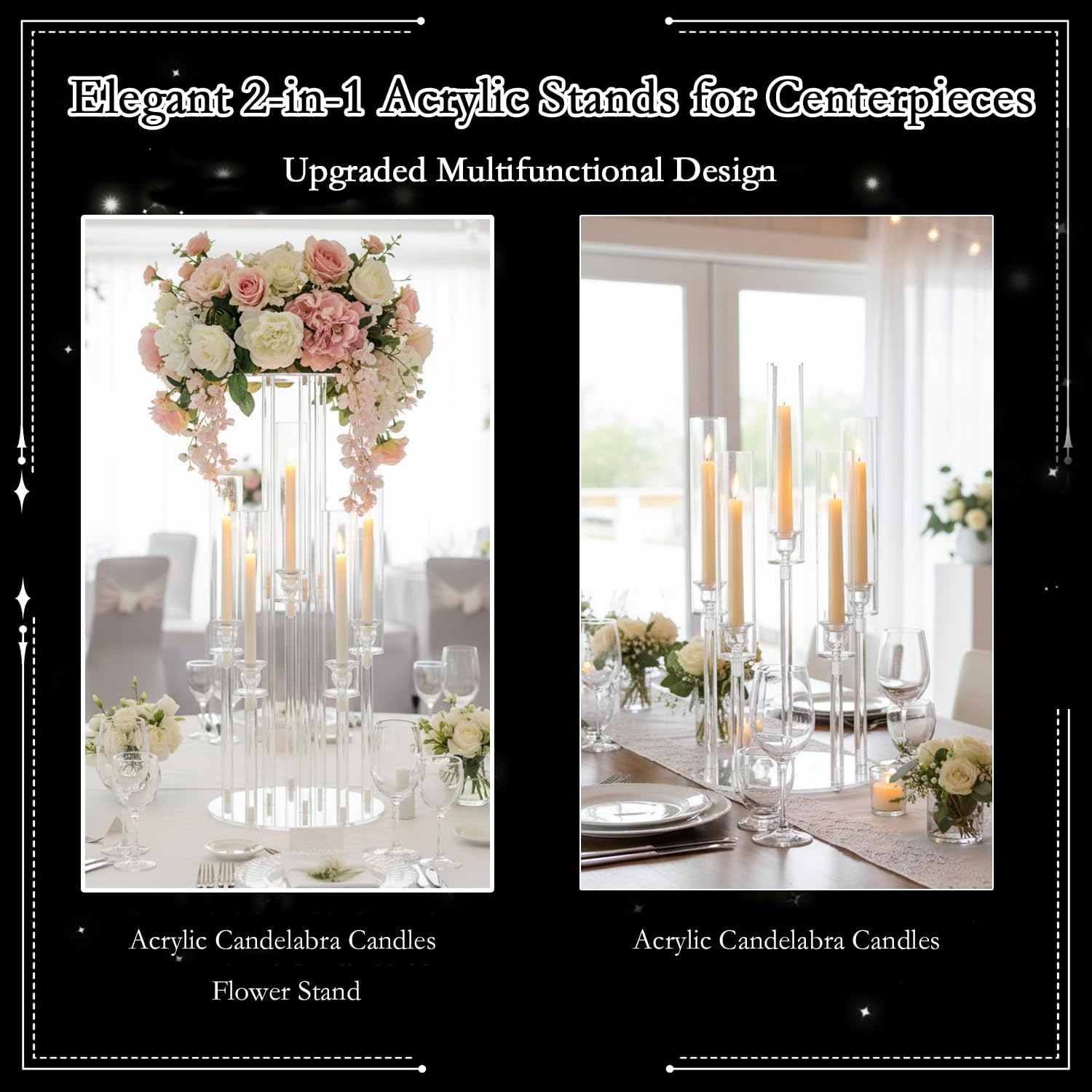Candelabro acrílico transparen - Centerpiece Vase Tall reseña y precio