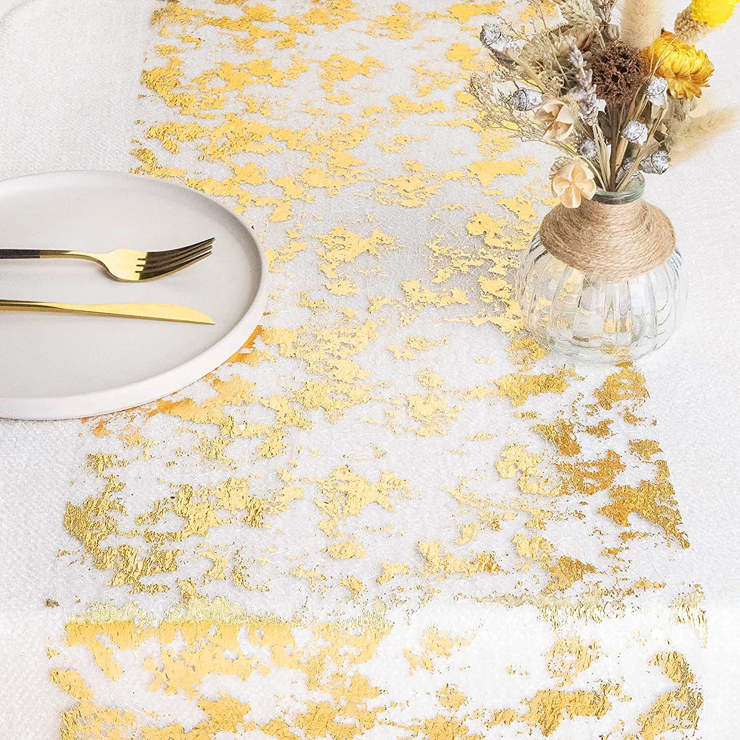 Rollo de malla fina de oro bri - Table Runner Sequin reseña y precio