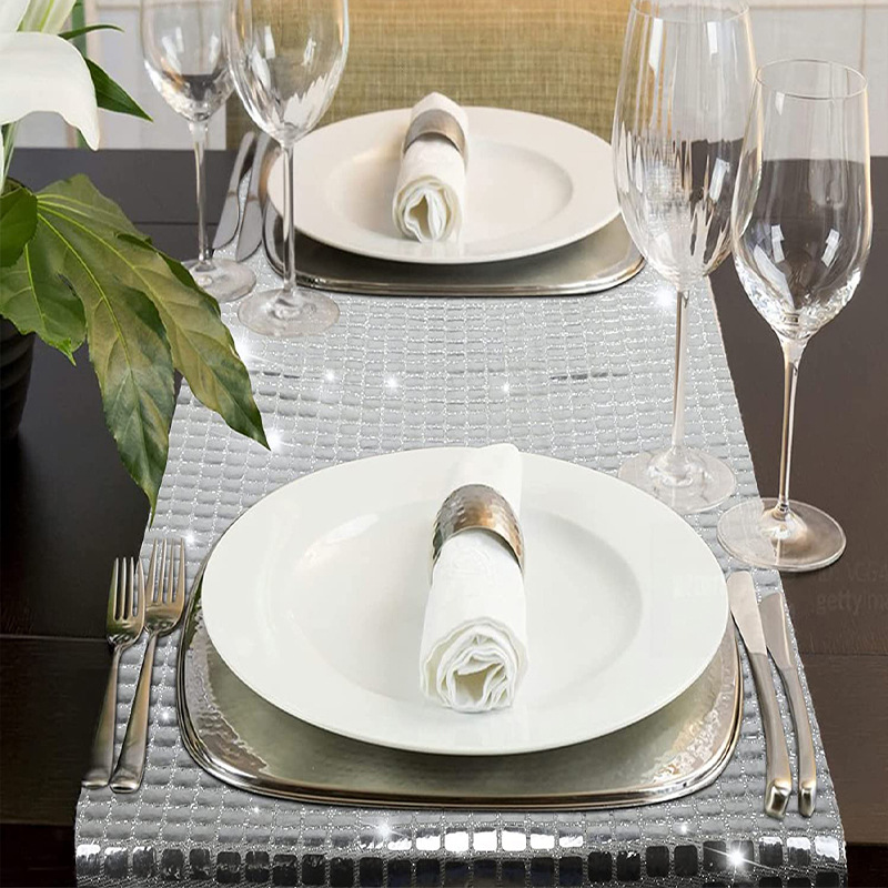 Mantel metálico de lámina dora - Table Runner Sequin reseña y precio