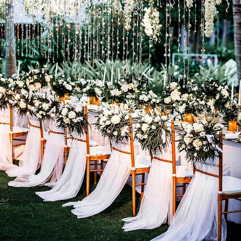 Rollo de tul de cristal transp - Chair Sash Organza reseña y precio